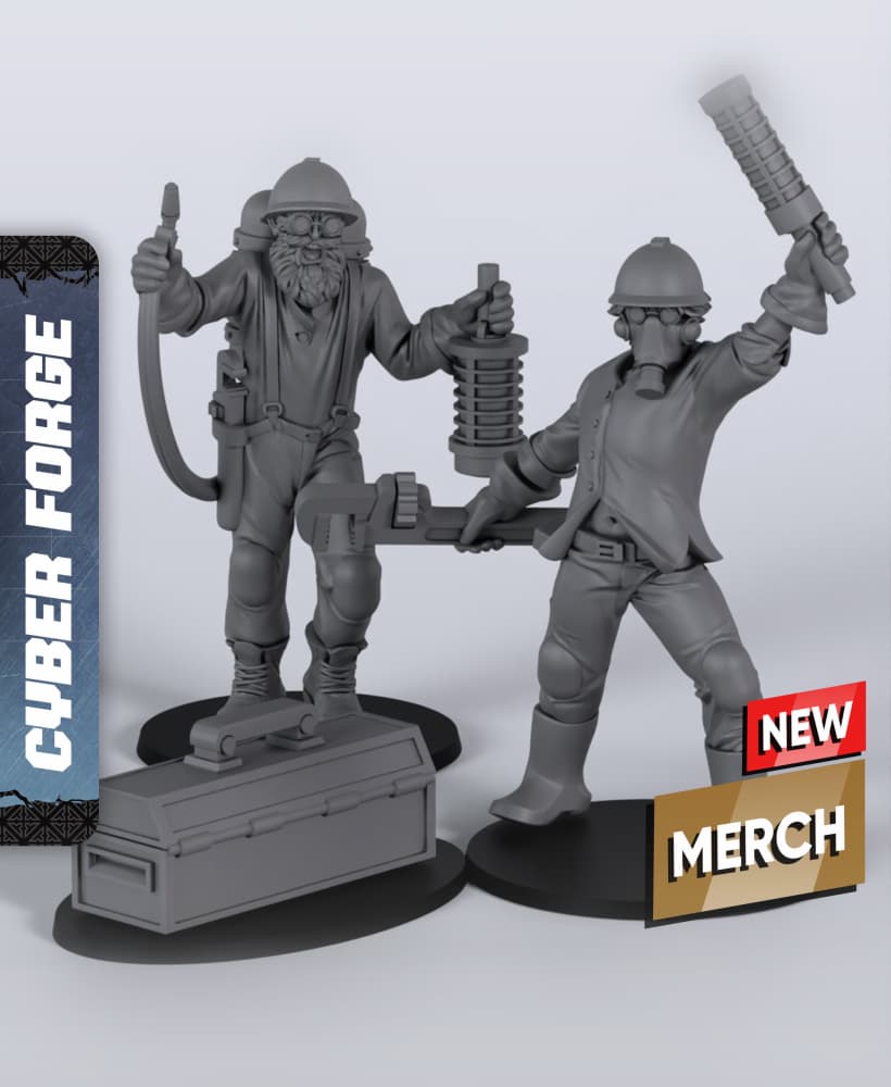 Wild Chrome Civilians - With Free Cyberpunk Warhammer - 40k Sci-Fi Gift Ideas for RPG and Wargamers 3d model