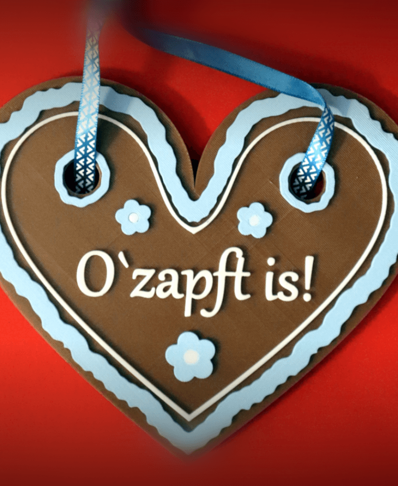 Oktoberfest Gingerbread heart "O`zapft is!" 3d model