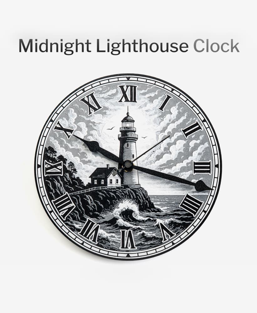 Midnight Lighthouse Clock 3d model