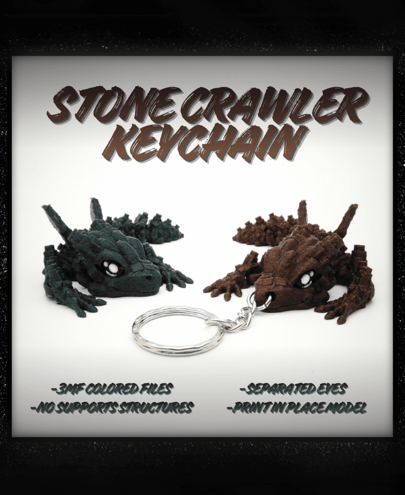 Stone Crawler Keychain - Multicolor - Separated Eyes 3d model