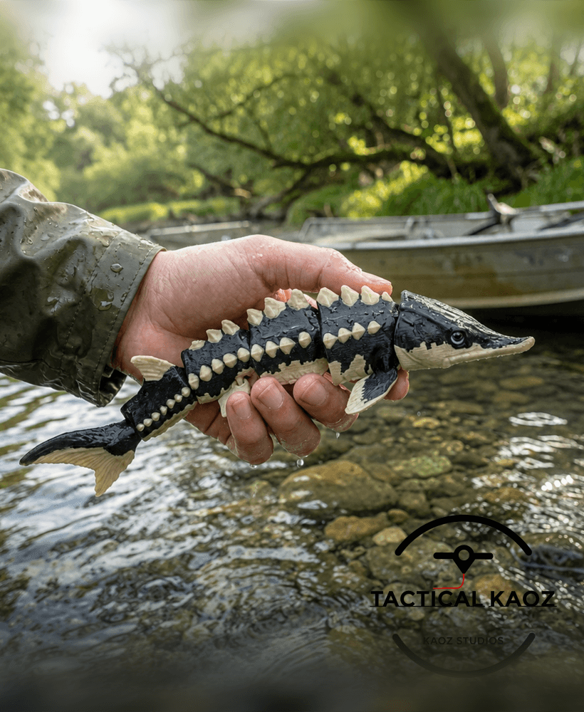 Sturgeon Fish — Fully Articulated Flexy Baby Sturgeon Pre-Painted + Optional Glass Eyes 3d model