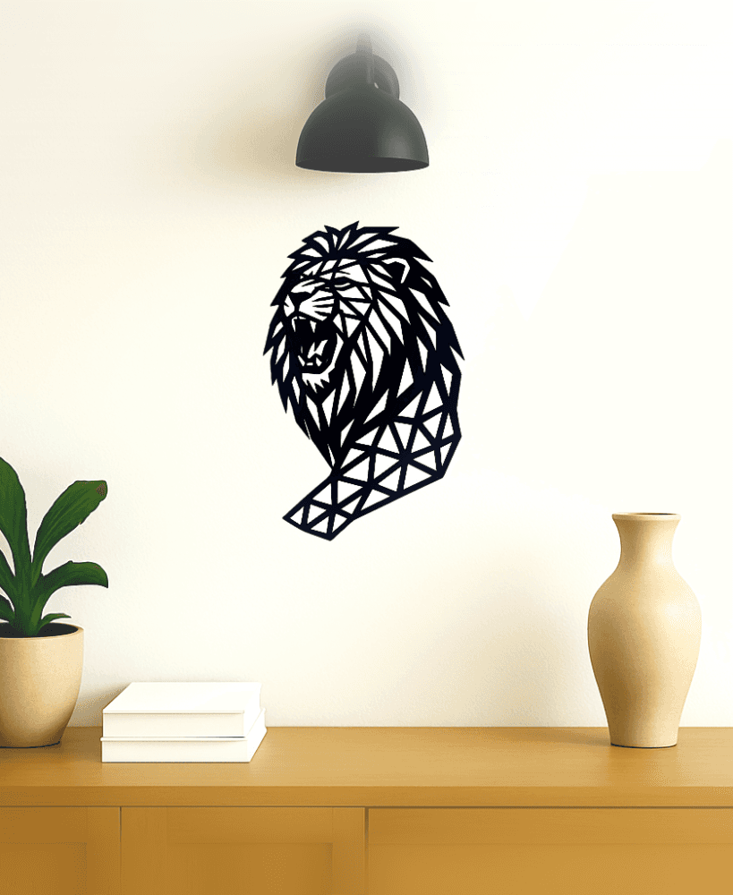 Décoration murale d'animaux lowpoly (lion) 3d model