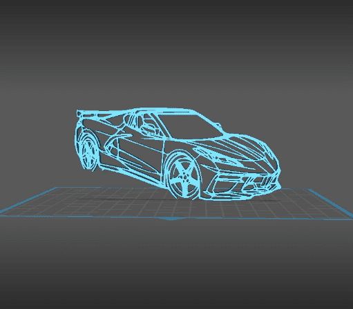 Chevrolet - Corvette C8 Wall Art 3d model