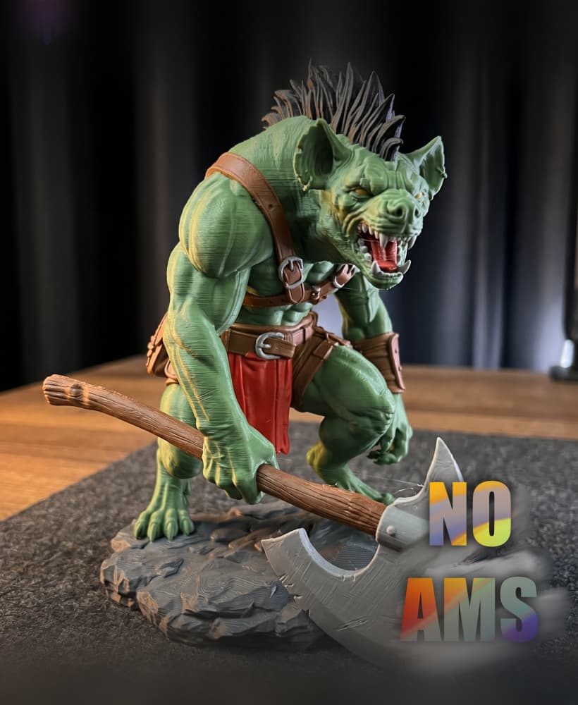 Orc Werewolf Berserker STL | Fantasy Figure 3D Print | No AMS 3d model