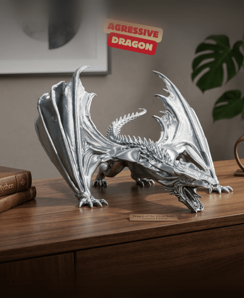 AGRESSIVE DRAGON / GOTHIC DECOR / SHELF SCULPTURE DECOR / MODERN DRAGON SCULPTURE 3d model
