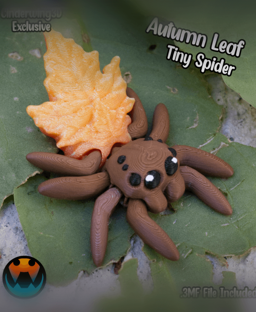 Tiny Spider Autumn Leaf 3d model