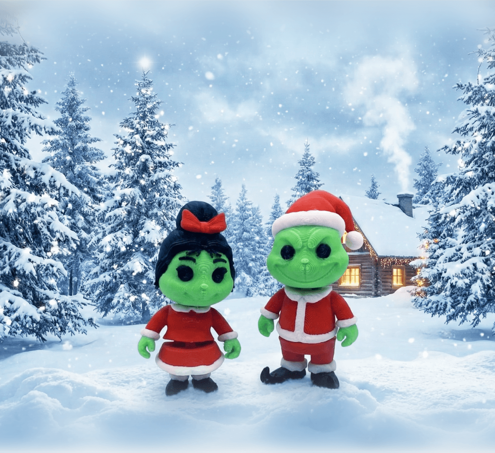 \Introducing Mr. & Mrs. Grinch Flexi – A Whoville Holiday Duo! 3d model