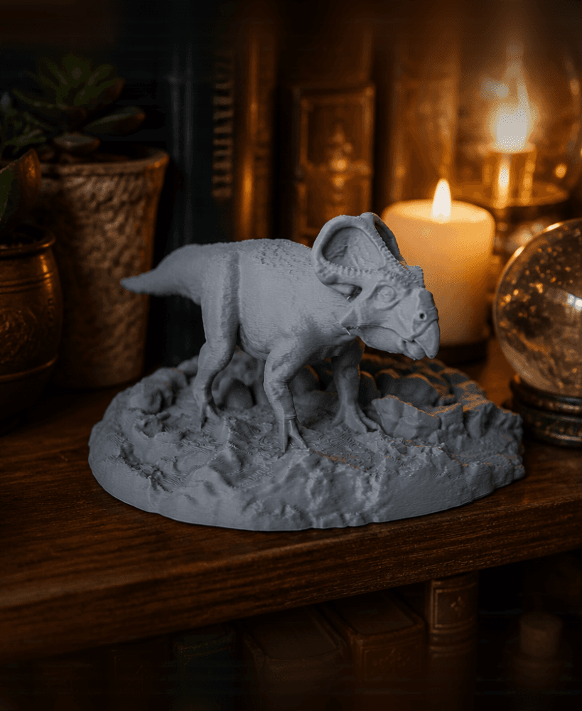 Horned Dinosaur Sculpture - Prehistoric Figure Decor 3d model