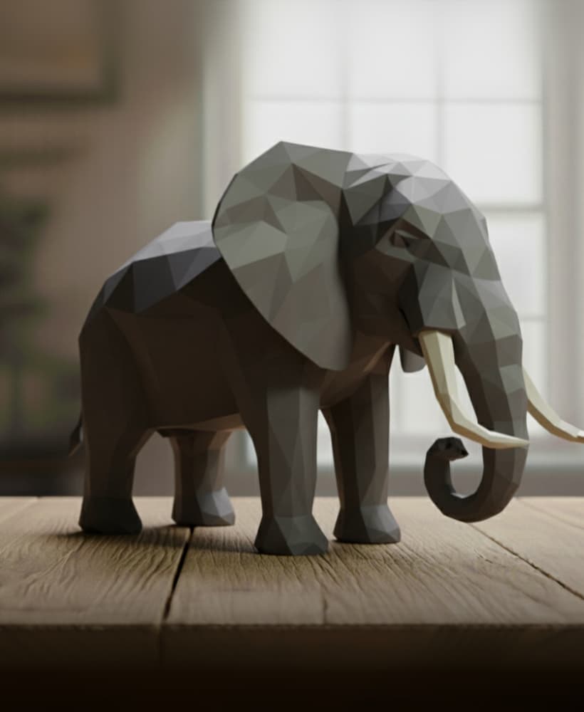elephant lowpoly 3d model