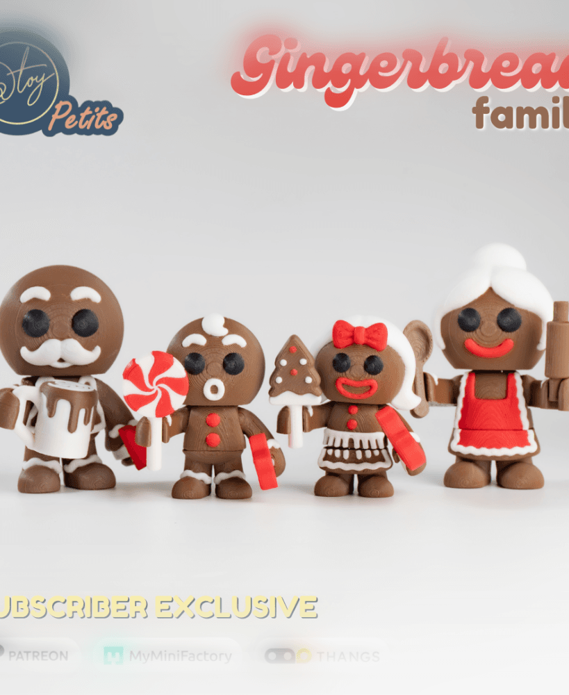 Petit Gingerbread Family 3d model
