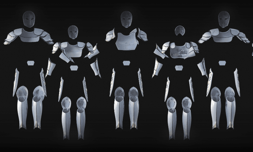 Temple Guard Concept Art Armor Sets - 3D Print Files 3d model