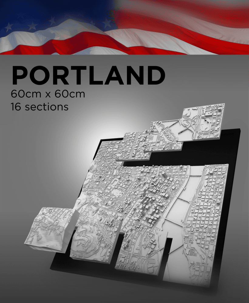PORTLAND, Skyline 3d map 3d model