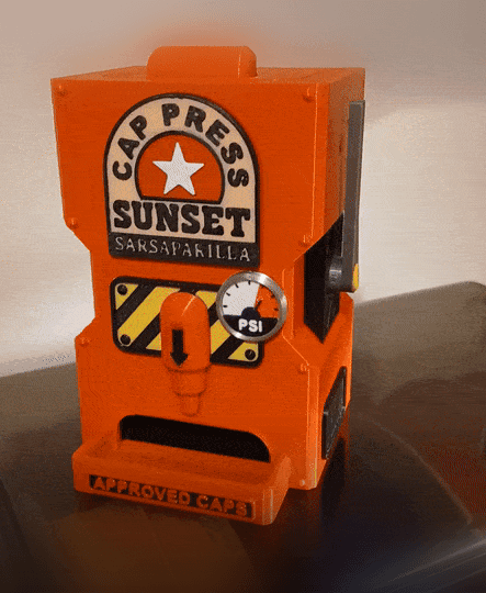 Fallout Sunset Sarsaparilla Cap Press — Mini M&M Candy Dispenser 3d model
