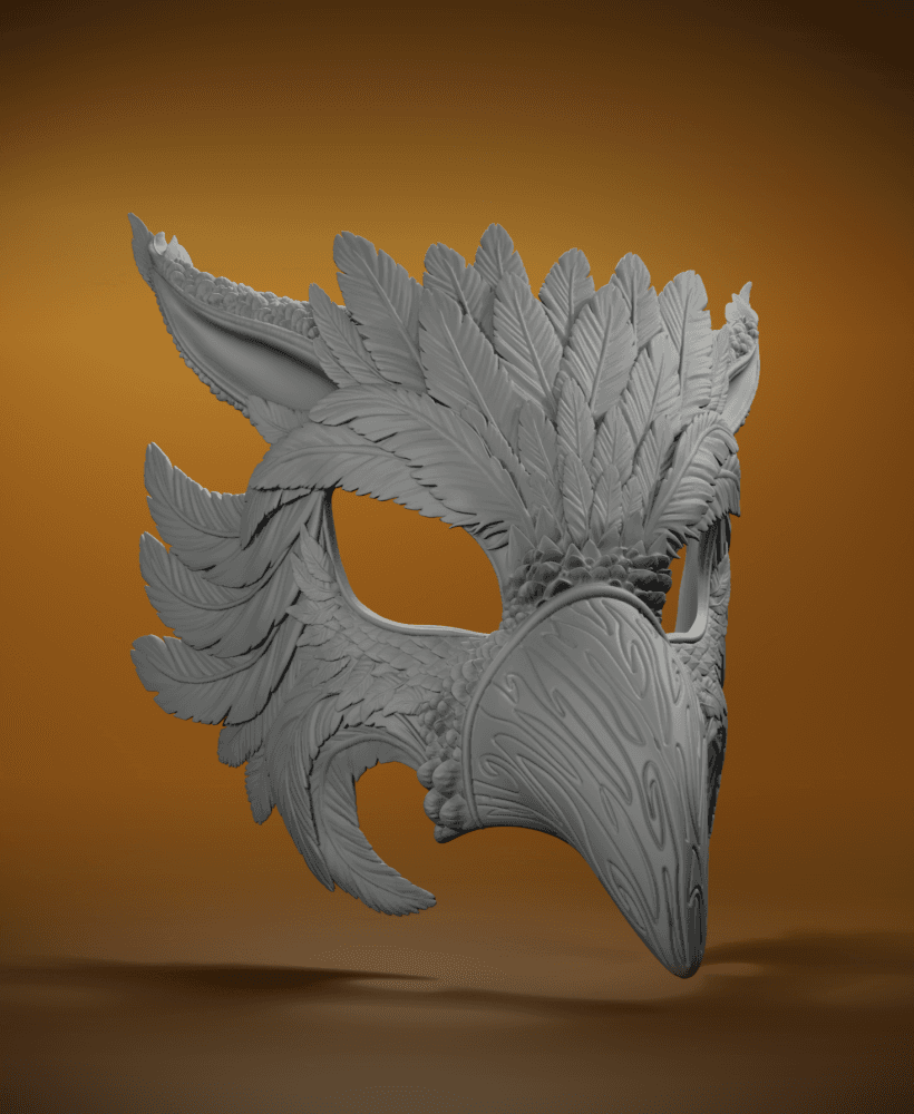 Horned Owl Inspired Mask/ Wall Decor 3d model