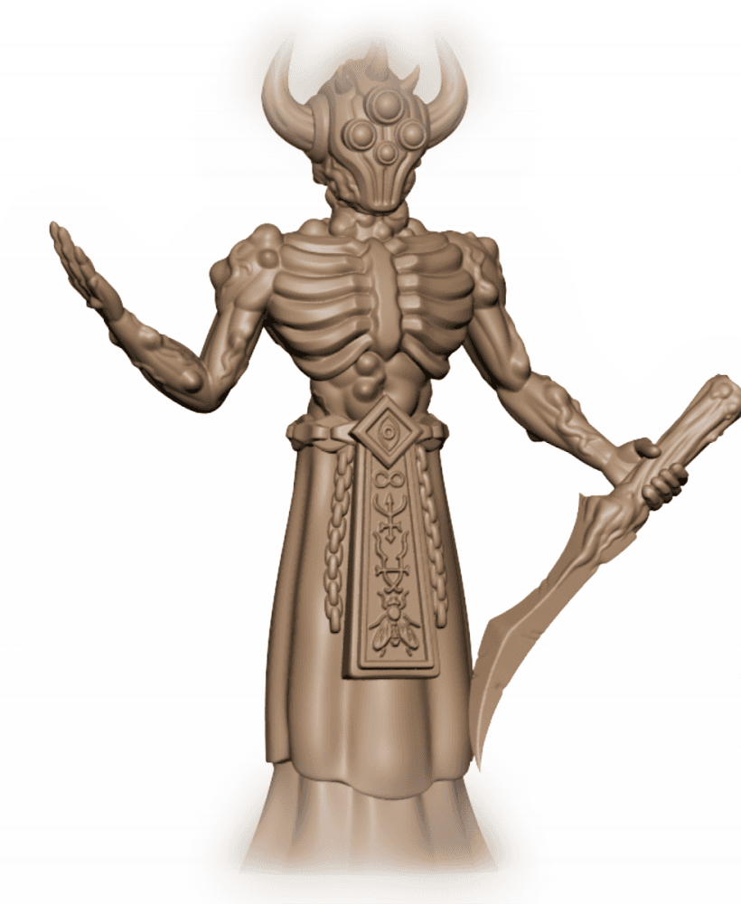 Demonic Tumor Lord Cultist Dark Fantasy Tabletop Miniature 3d model