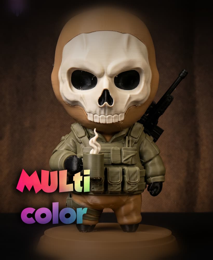 Ghost Chibi 3MF | Gaming Figure Multi-Color | FDM 3d model