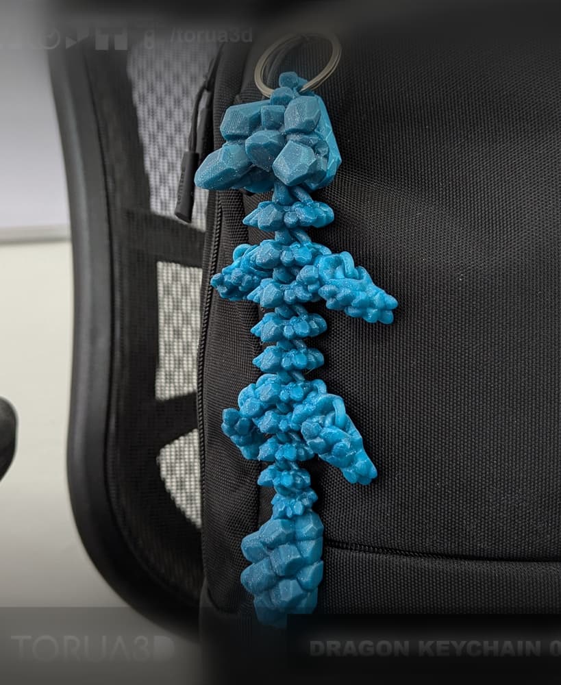 Articulated Dragon 022 Keychain - Print in place - No supports - STL 3d model