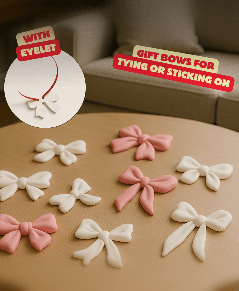 GIFT BOWS FOR TYING OT STICKING ON / CHRISTMAS GIFT BOW / GIFT DECOR / GIFT PACKAGING 3d model