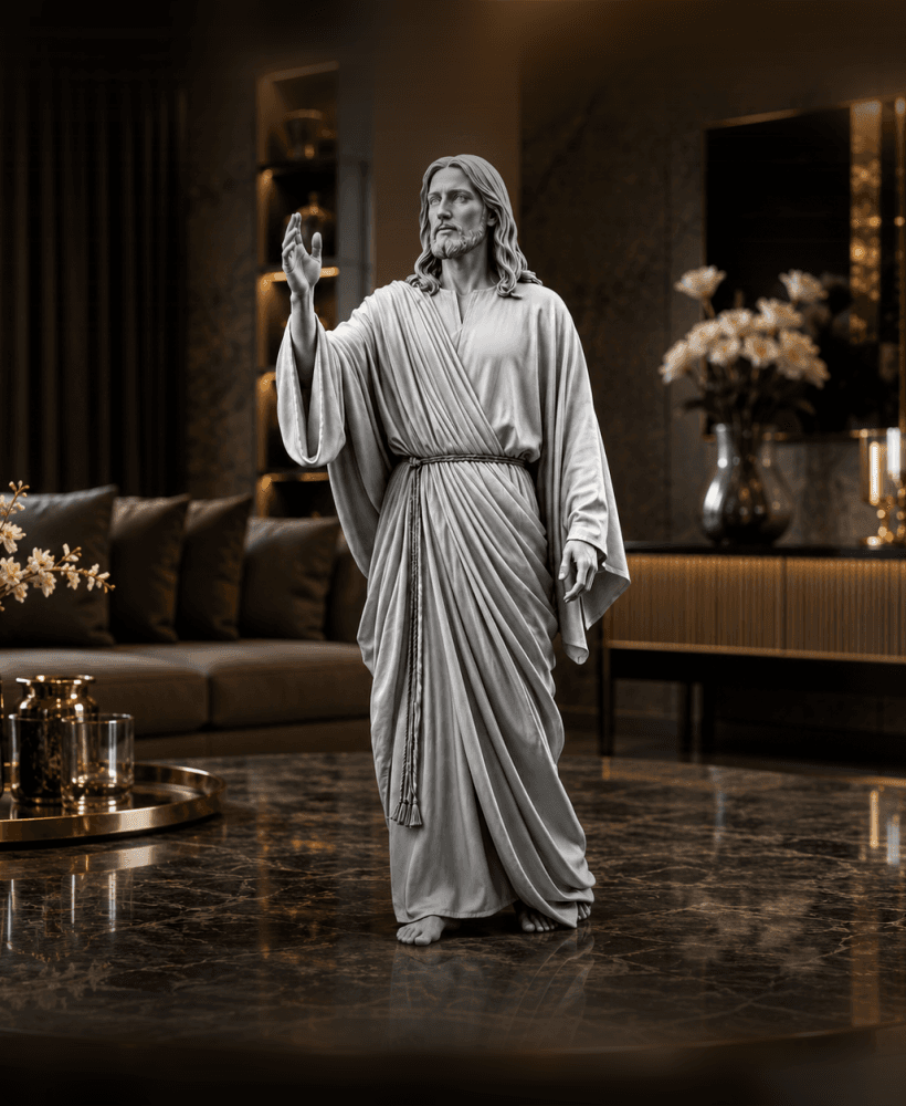 Free Jesus Blessing Statue STL – Christian Prayer Sculpture 3D Print 3d model