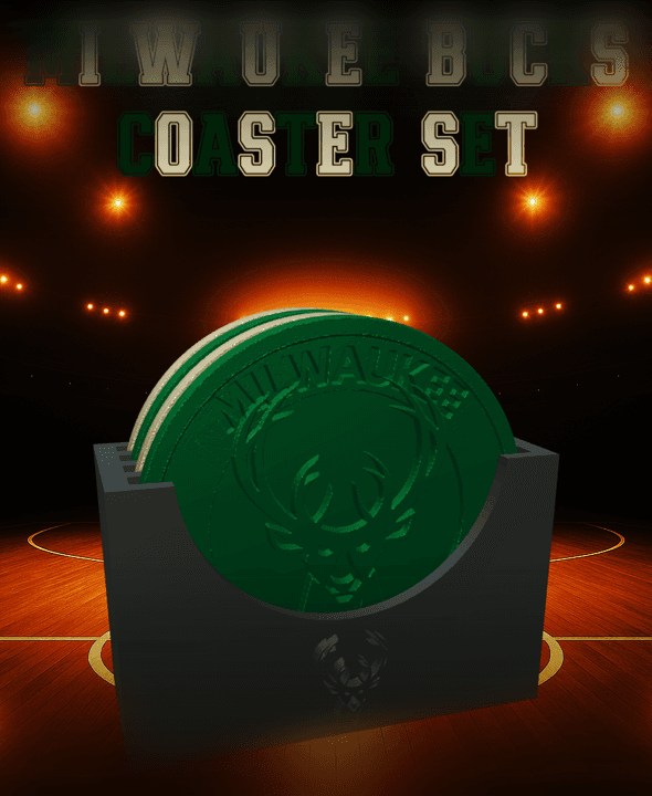 Milwaukee Bucks Coaster Set (NBA) 3d model
