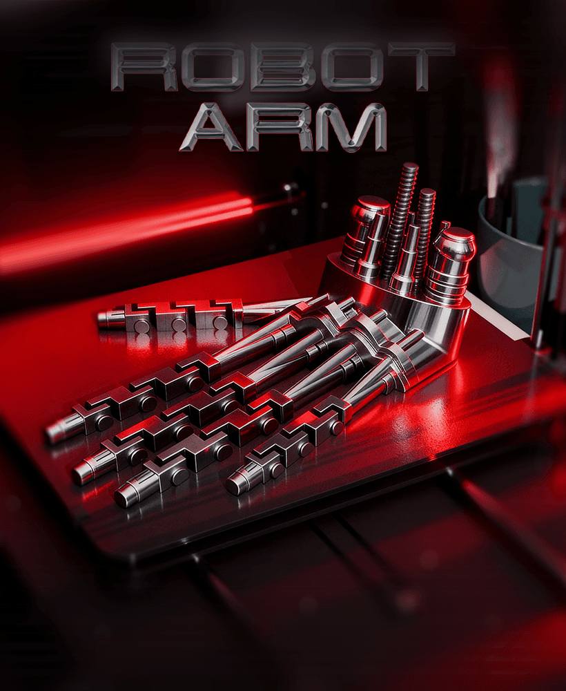Fidget Terminator Arm – Articulated Print-in-Place Model 3d model