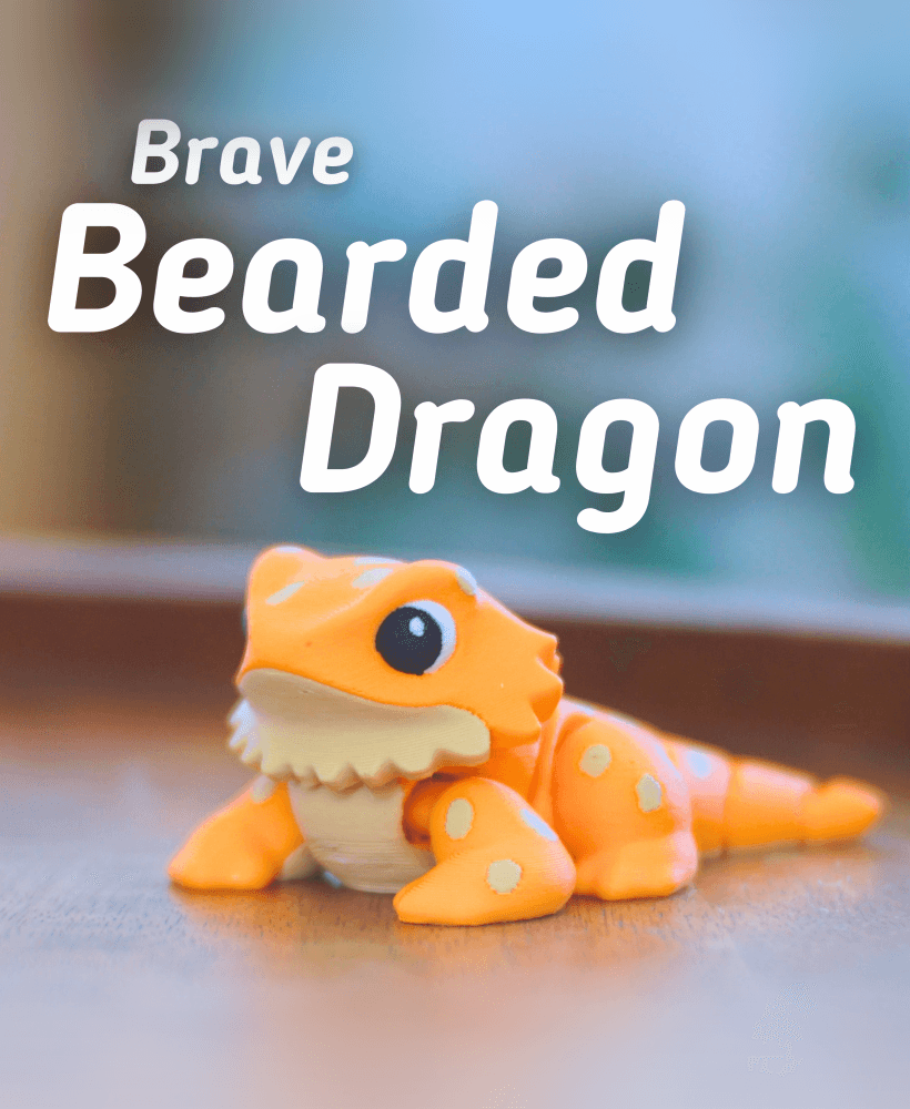 Brave Bearded Dragon - Articulated Fidget Bearded Dragon 3d model