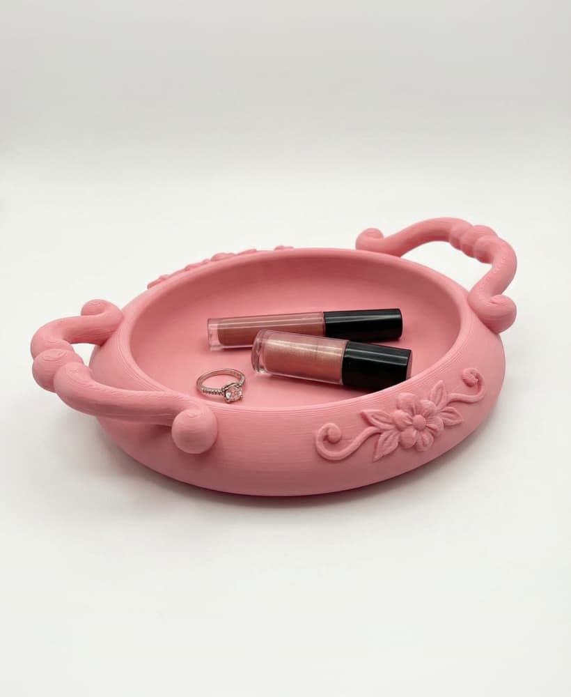 Floral Sculptural Jewelry Tray - Coquette Aesthetic Trinket Dish 3d model