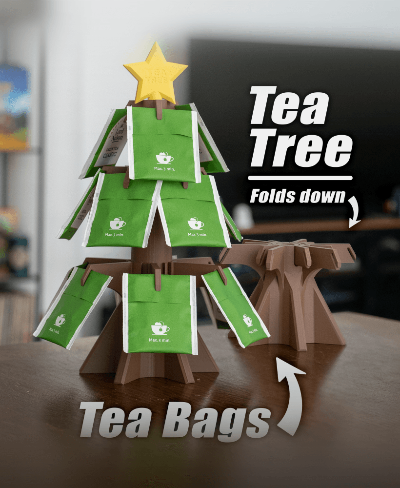 Tea Tree - Foldable Tea Bag Stand 3d model
