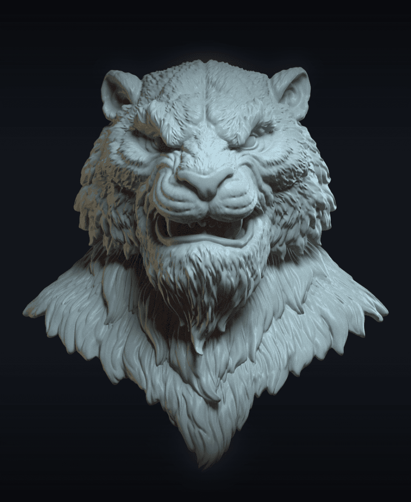 Tiger_Action Figue Head 3d model