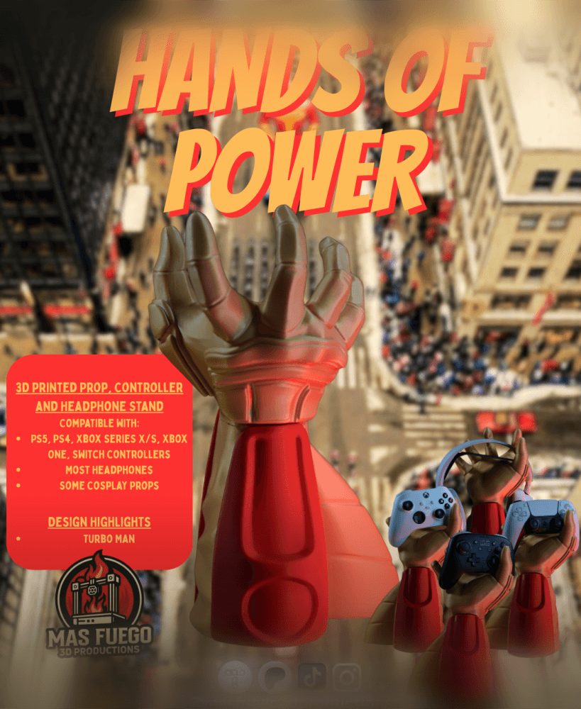 Turbo Man - Jingle All The Way - Hands of Power - Gaming Stand 3d model