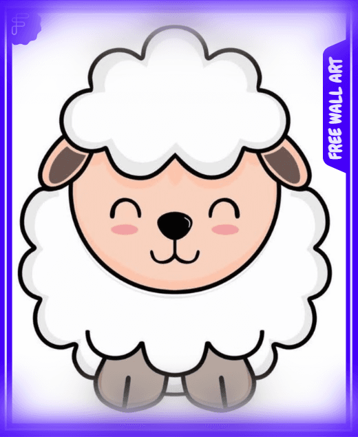 Cute Sheep - FREE wall art 3d model