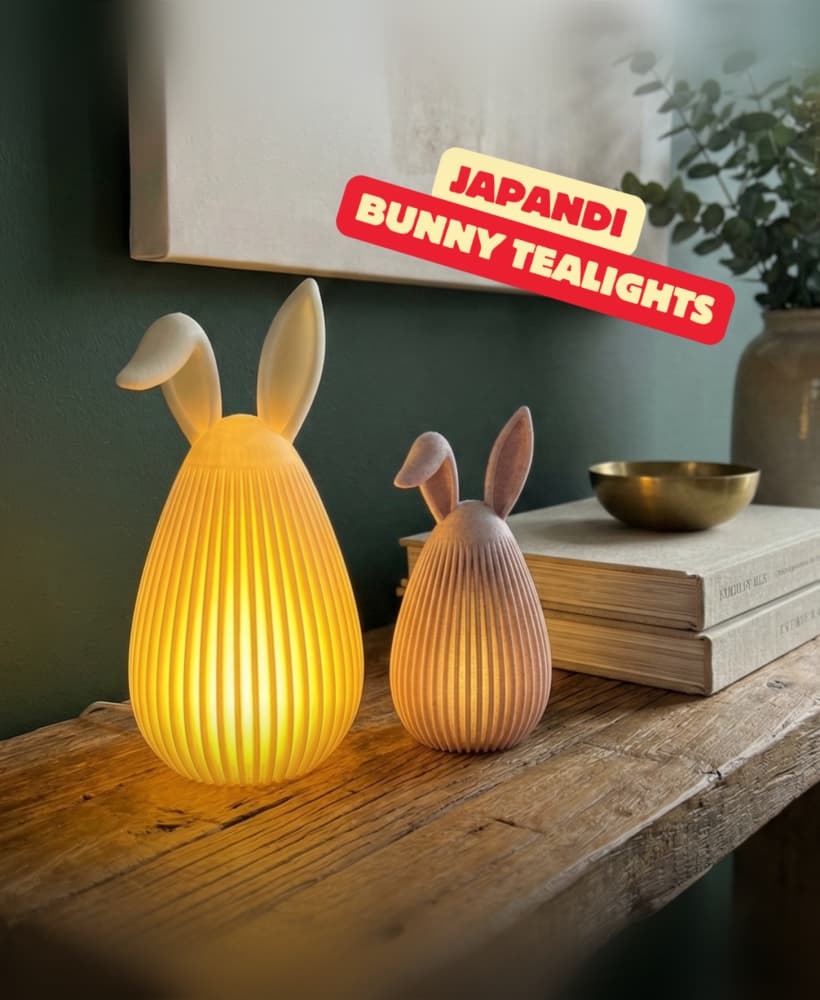 JAPANDI BUNNY TEALIGHTS / MODERN EASTER DECOR / BUNNY DECOR / HOMEDECOR / DECORATIONS 3d model