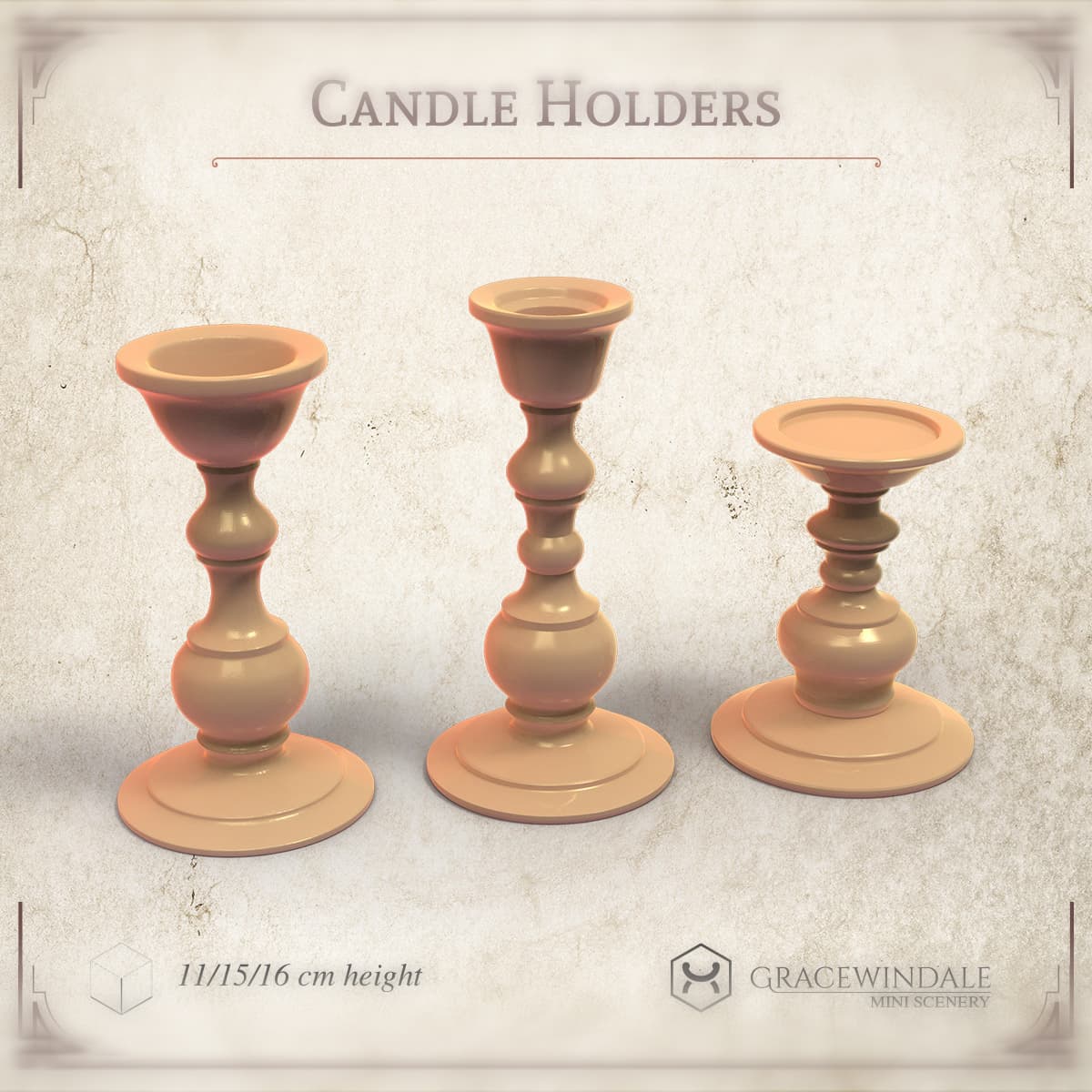 Candle Holders Set 3d model