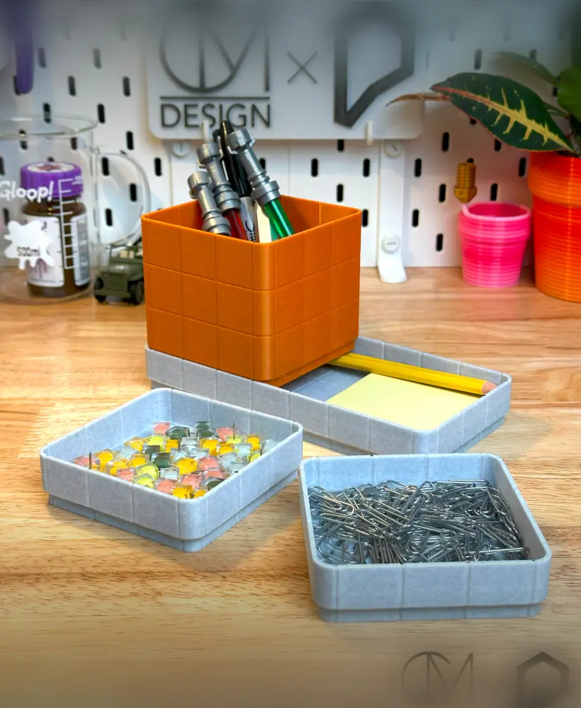 Stackable Tile Desk Organizer 3d model