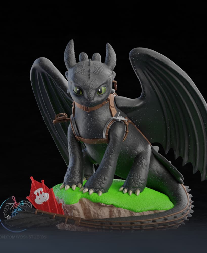 Life Size Toothless 3D Printer STL File 3d model