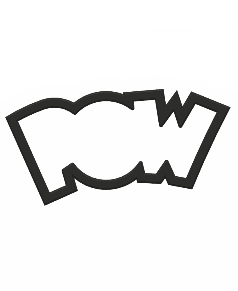 POW Text Cookie Cutter STL File - 4 inches 3d model