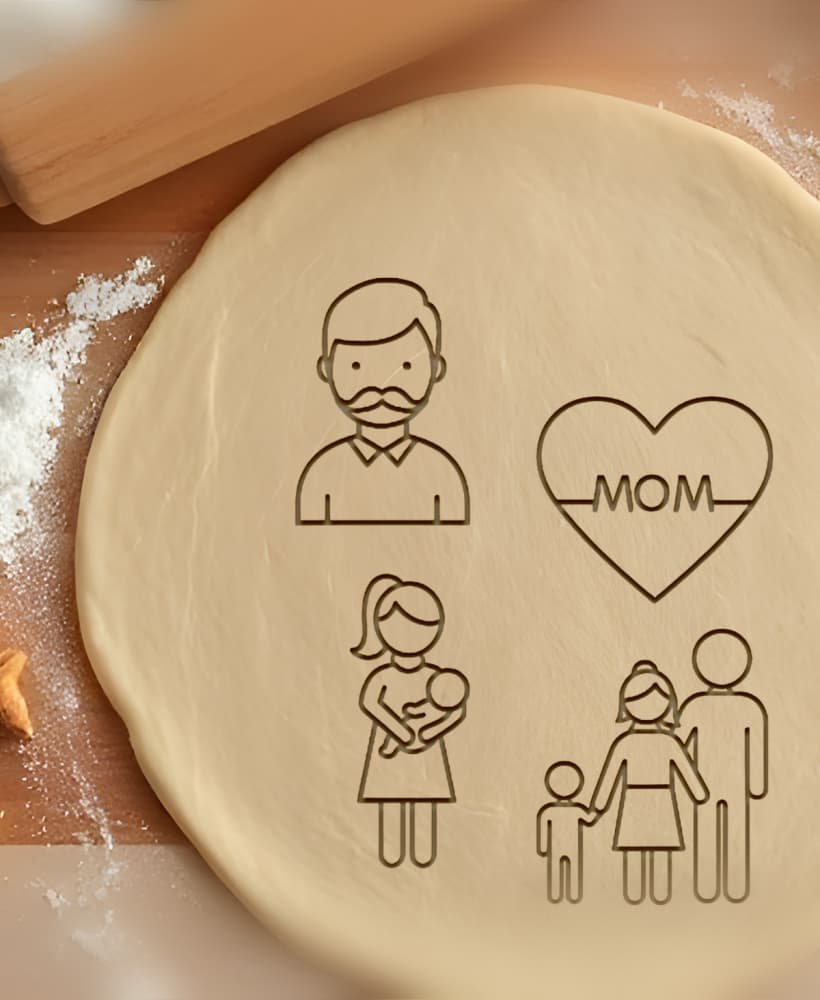 Family Set Cookie Cutter, Biscuit Cutter 3d model