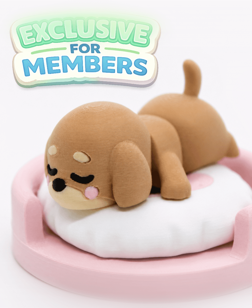 Flexi Sleeping Dachshund Dog – No-Support Multicolor 3MF 3d model
