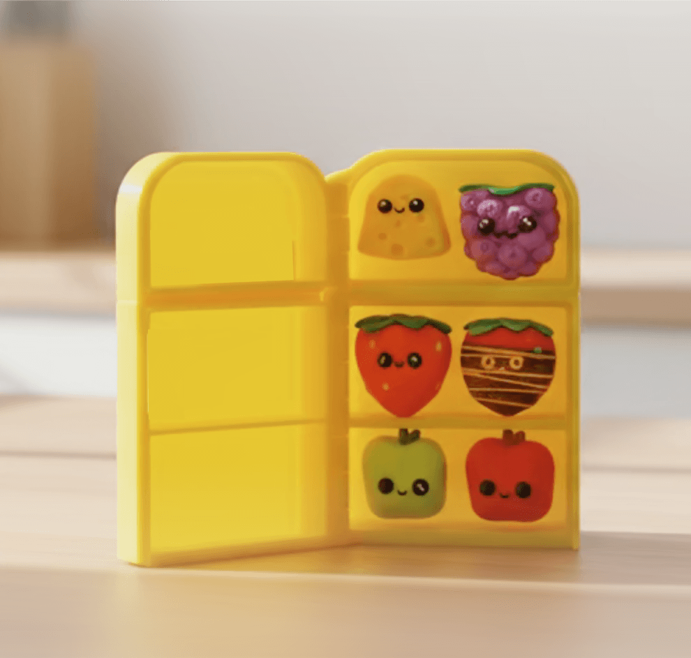 Fidget Fridge Additions- Fruit and cheese 3d model