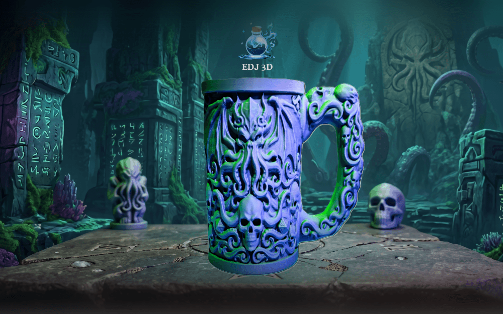 Call of Cthulhu - DnD Themed Tankard Can Koozie Combo 3d model