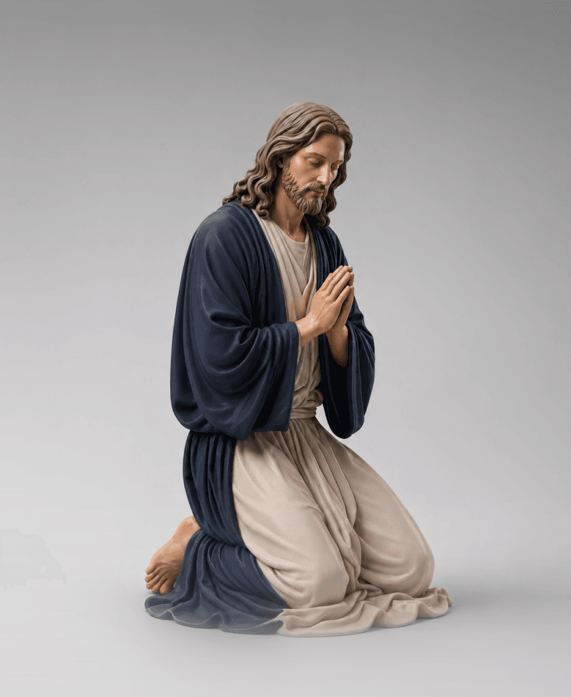 Jesus Prayer Figure STL – Religious Decor Sculpture for Resin Printing 3d model