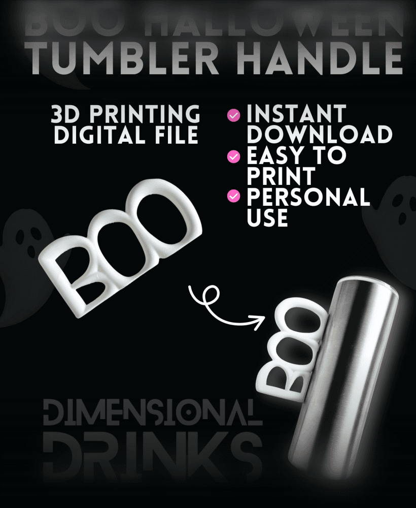 Boo 3D Tumbler Handle 3d model