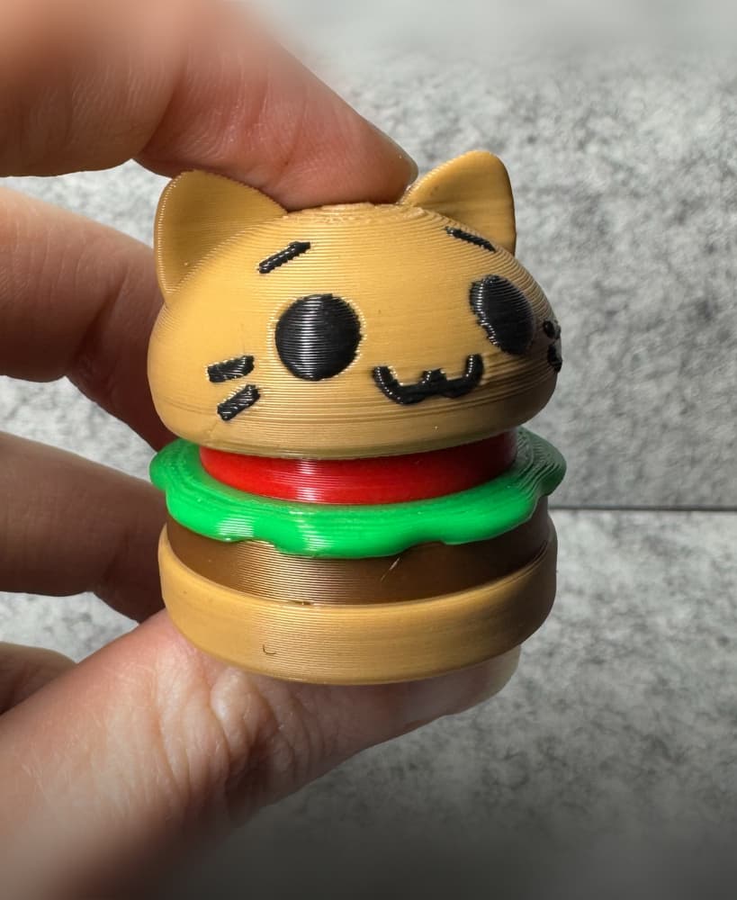 Cat Hamburger Fidget Clicker 3d model