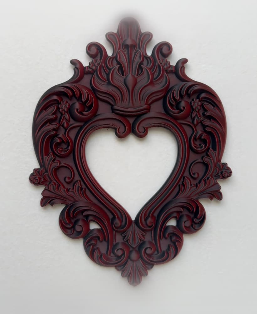 Empty Heart Wall Plaque Victorian Gothic Home Decor 3d model