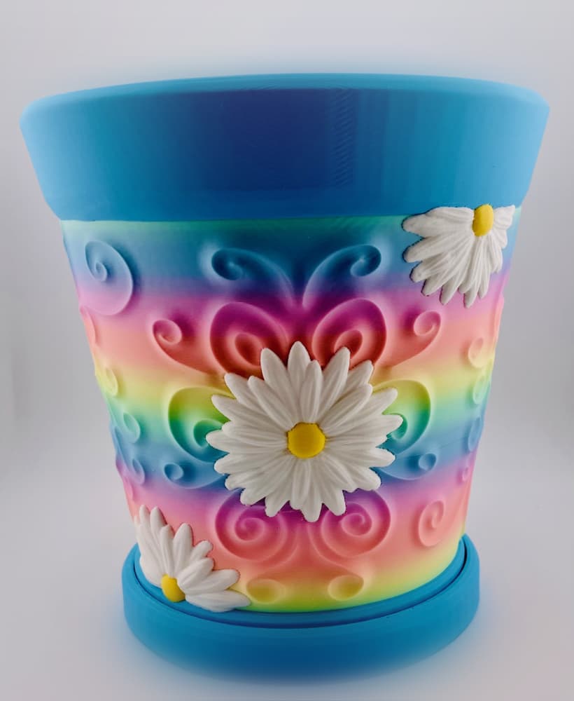 Daisy Filigree Pot 3d model