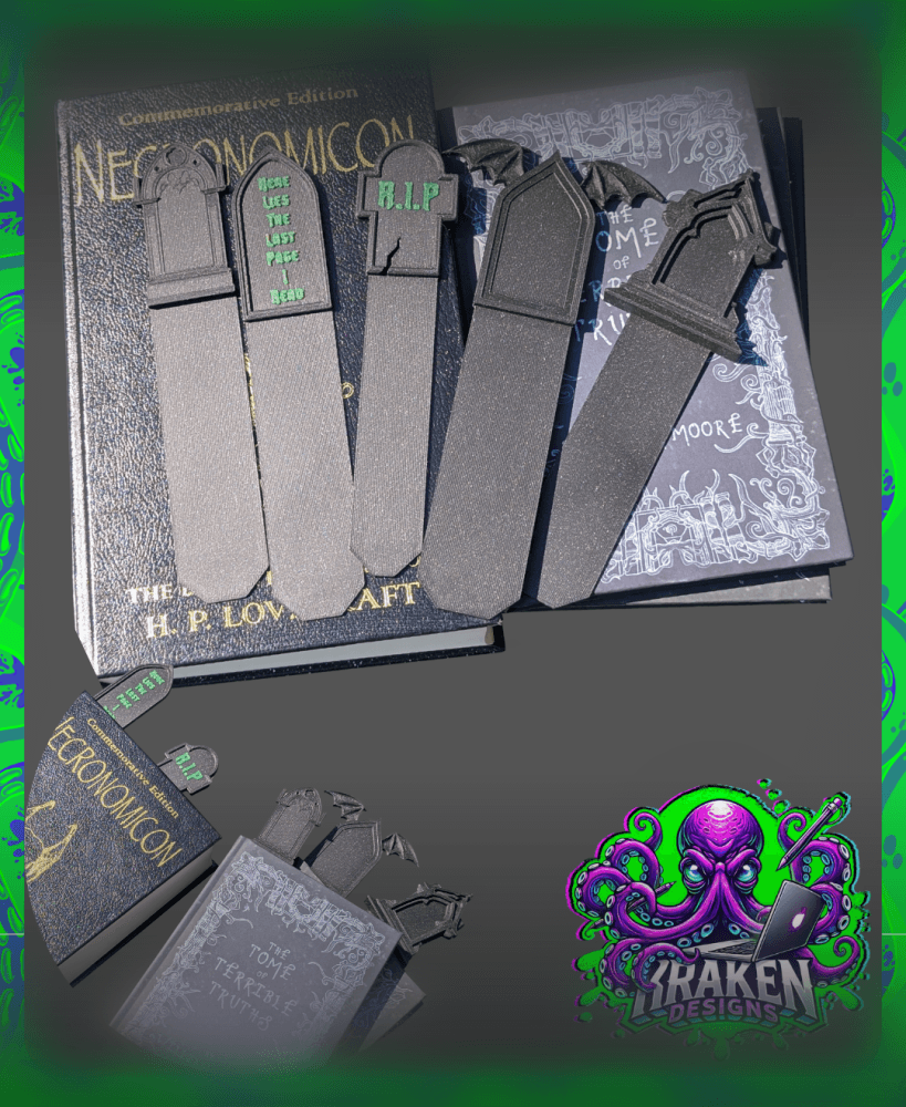 Gravestone Bookmarks (Set of 5) 3d model