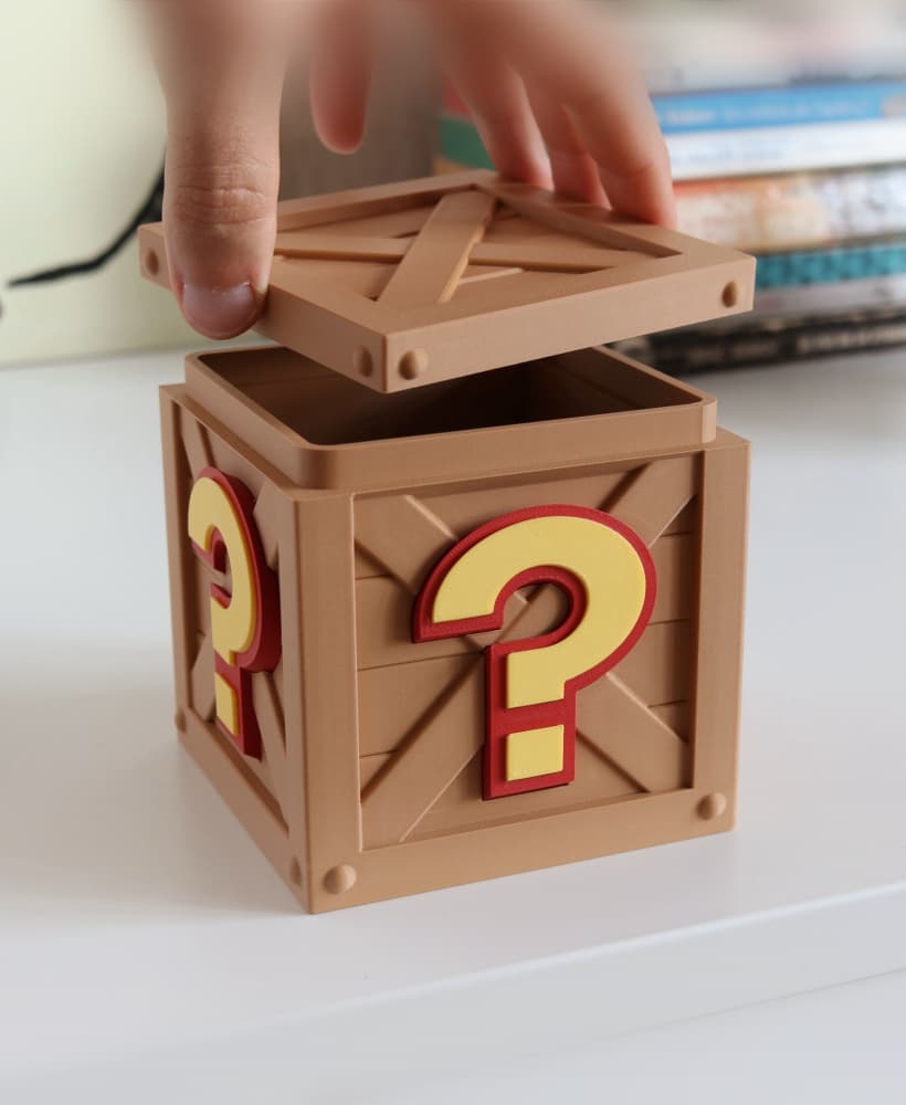 Question "?" crate - Secret box + Piggy bank + Container 3d model