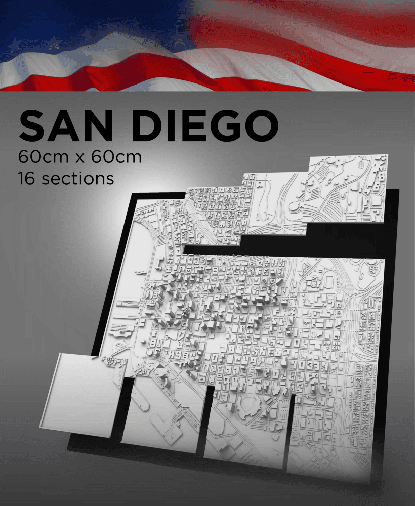 SAN DIEGO, Skyline 3d map 3d model