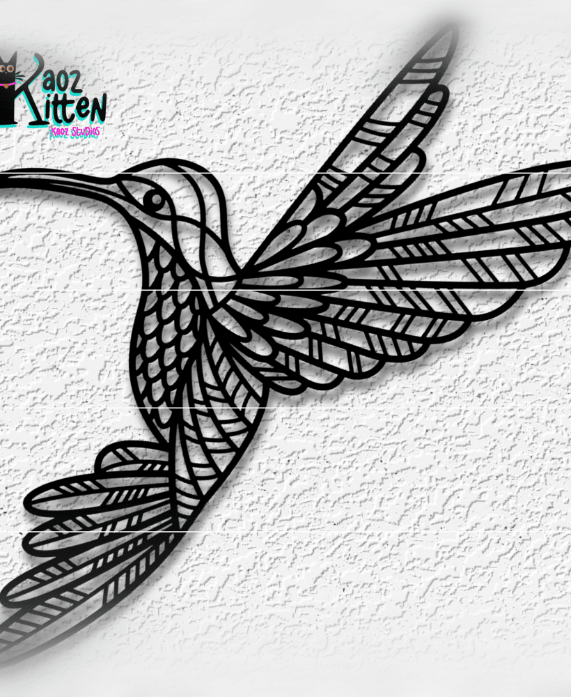 mandala hummingbird wall art 3d model