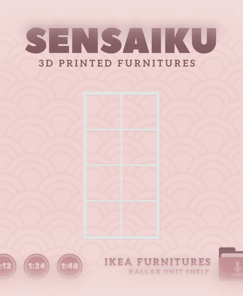 Miniature Replica 01. KALLAX Shelf Unit V11 for Miniature Dollhouse IKEA 3d model